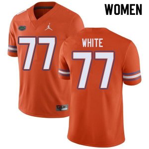 Women's Florida Gators #77 Ethan White NCAA Jordan Brand Orange Authentic Stitched College Football Jersey YVA6362VP